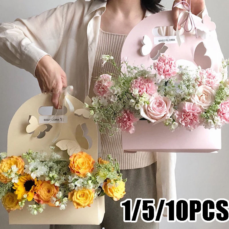 Event Party Box - 1/5/10Pcs Butterfly Flower Box Hand Flower