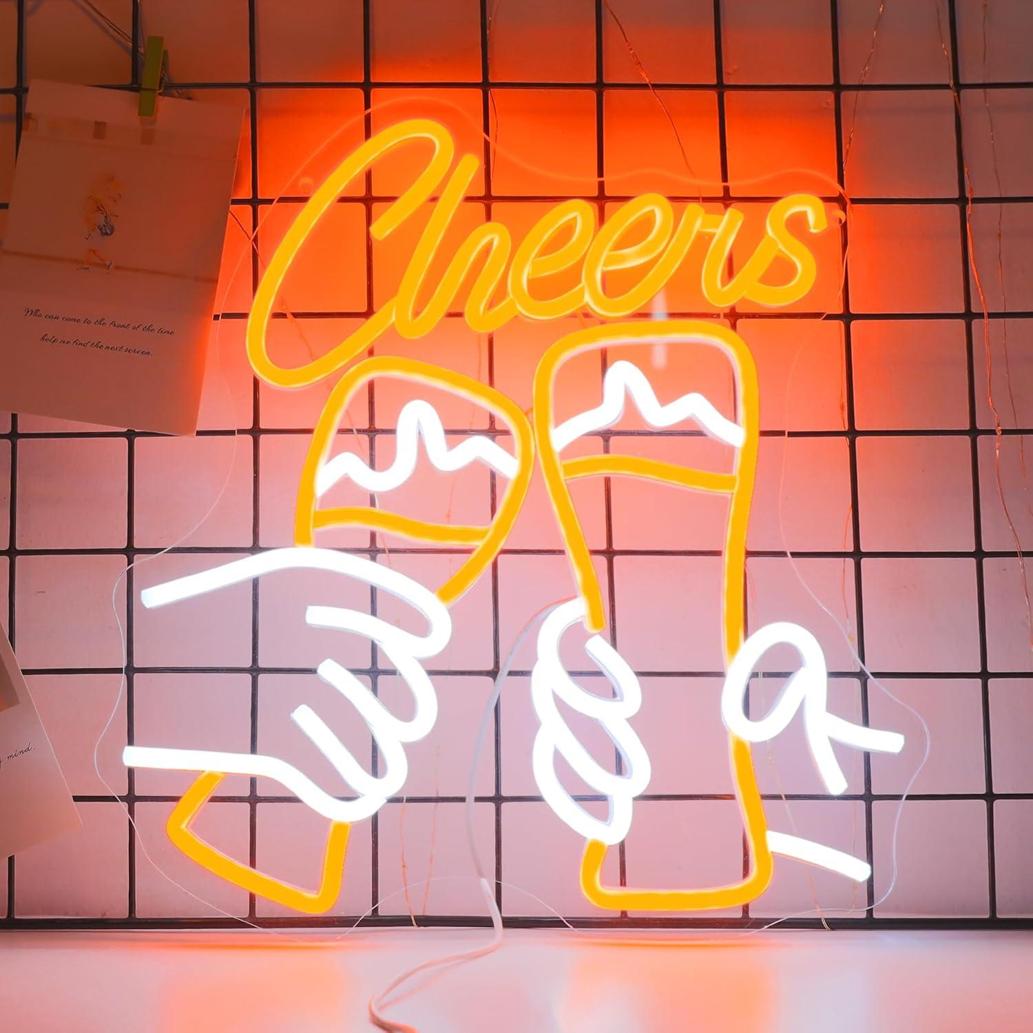 Neon Sign Party - Cheers Cocktail Neon Sign USB Dimmable