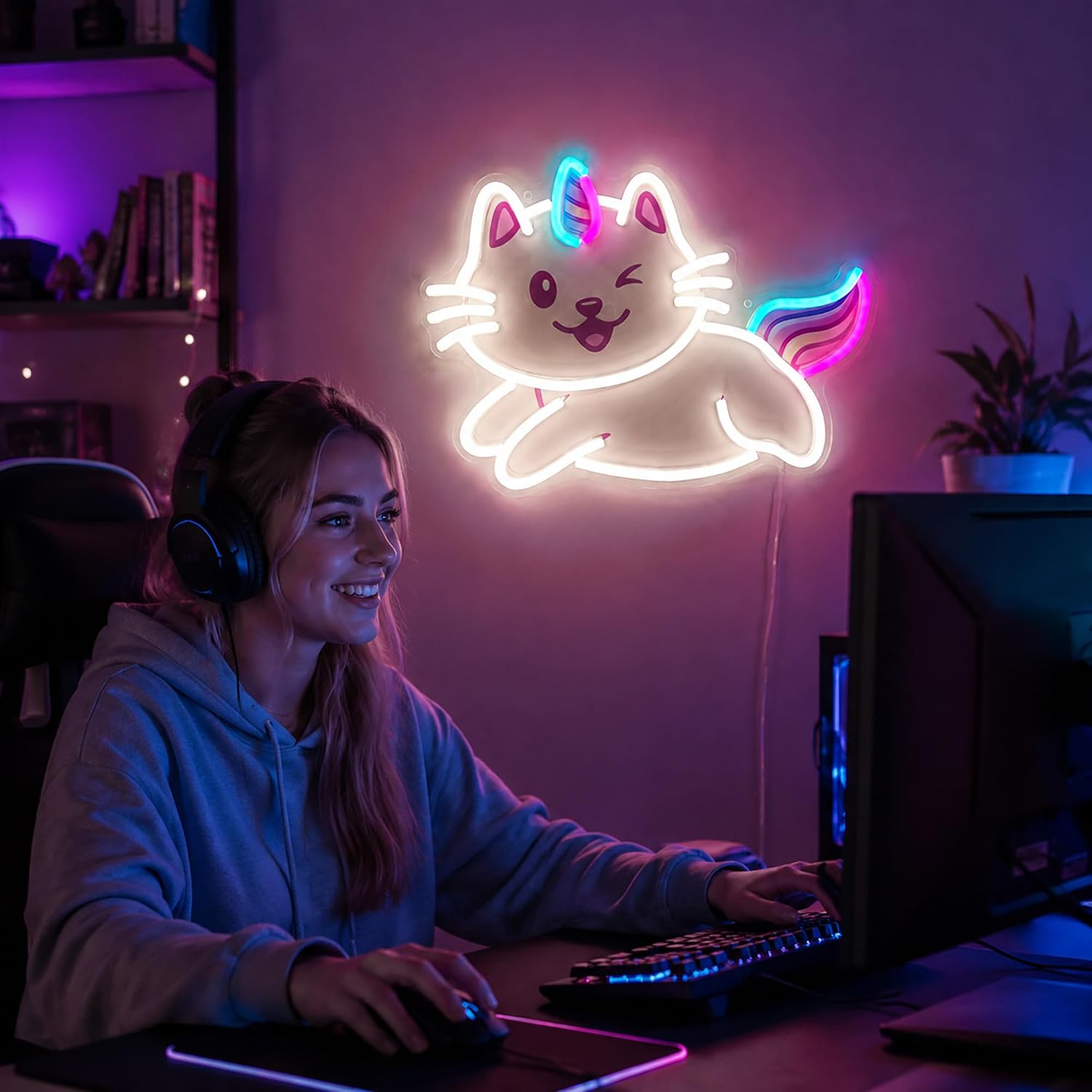 Cute Unicorn Cat Neon Sign LED - đánh giá và giá Neon Sign Party
