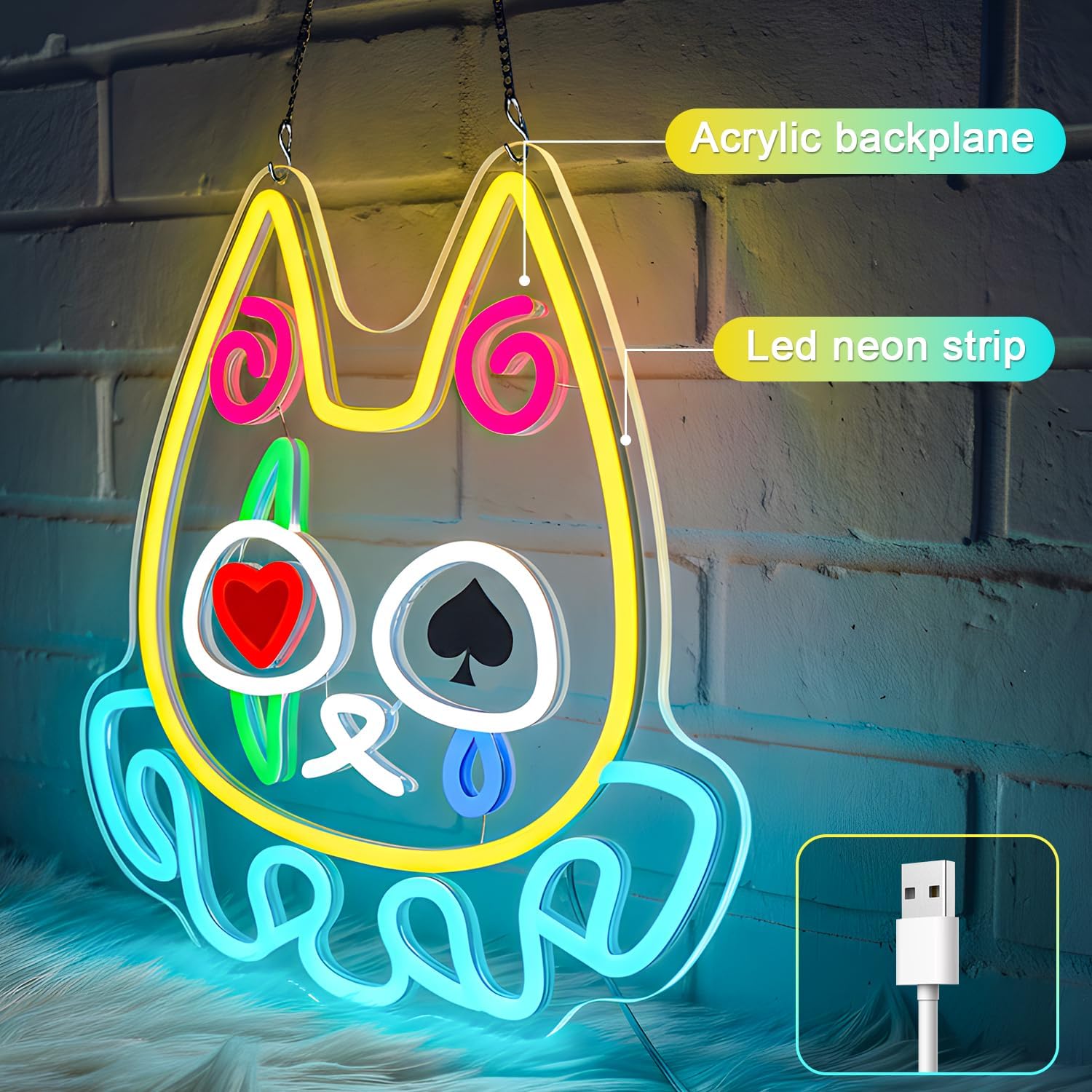 Clown Cat LED Neon Sign USB 5V - đánh giá và giá Neon Sign Party