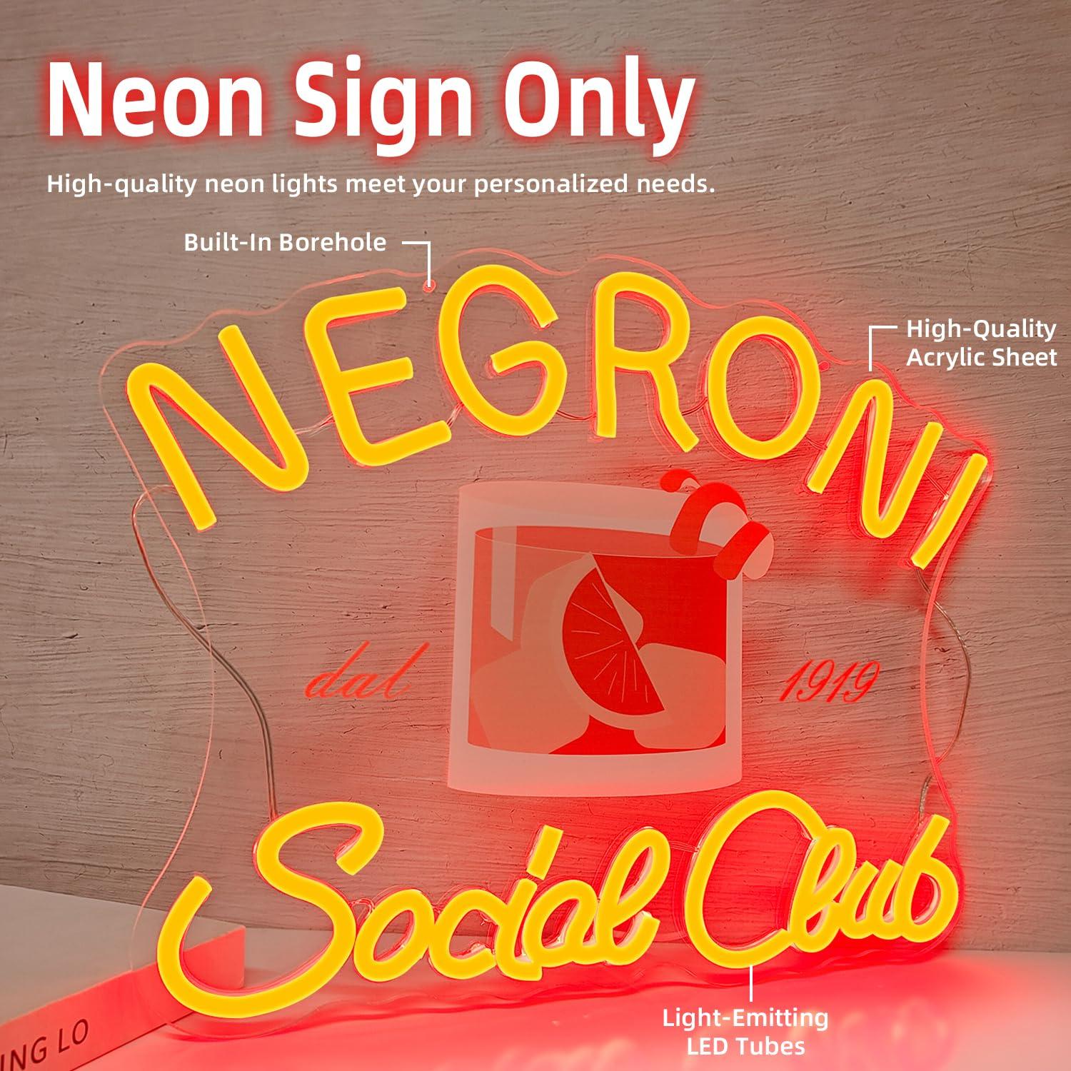 Negroni Social Club Neon Sign  - đánh giá và giá Neon Sign Party
