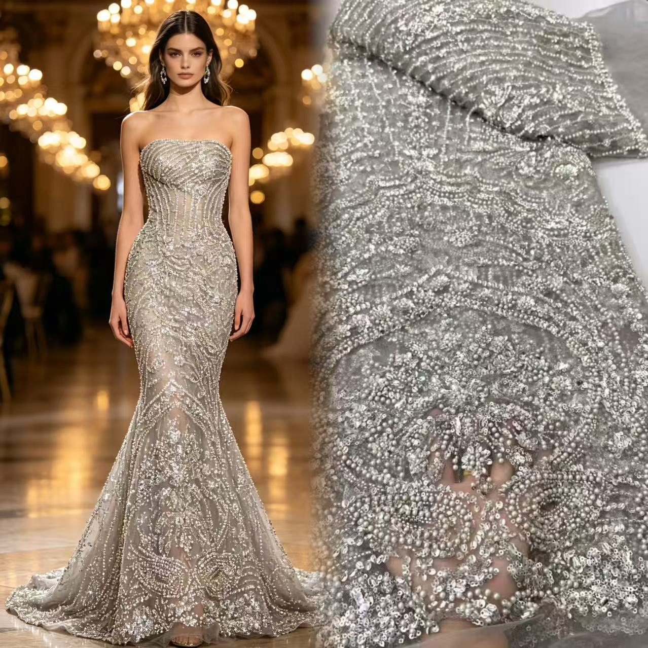 Luxury French Tulle Net Lace w - đánh giá và giá Glitter Tablecloth
